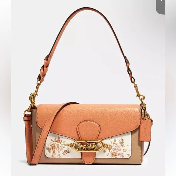 RARE Coach colorblock floral Jade crossbody - Picture 1 of 16